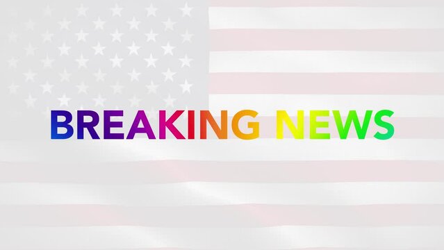 Breaking News USA Broadcast LGBT White Flag Loop Background 4K