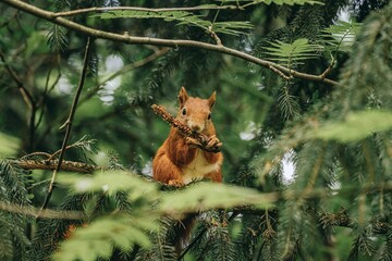 Squirrel sitting in a tree