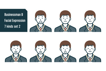 ビジネスマンのバストショット7点セットNo.2