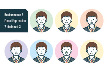 ビジネスマンのバストショット7点セットNo.3