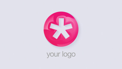 Fototapeta na wymiar Minimal Glossy 3D Logo Reveal