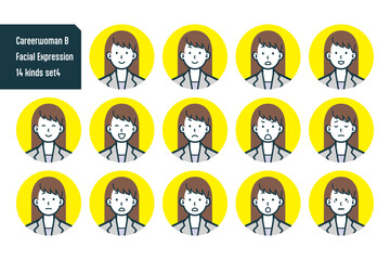 キャリアウーマンのバストショット14点セットNo.4