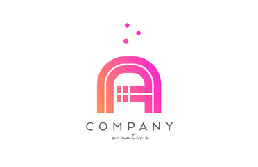 A pink alphabet letter logo with lines and dots. Corporate creative template design for business and company