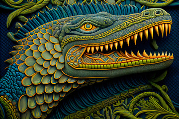 Fototapeta premium Abstract Crocodile Background. Generative AI.
