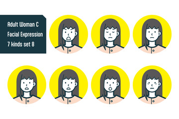 私服の女性のバストショット7点セットNo.8