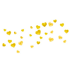 Love Card. Abstract Banner For Present. Fashion Frame. Golden Art Splatter. Holiday Poster For Gift. Yellow Modern Border. Gold Love Card.