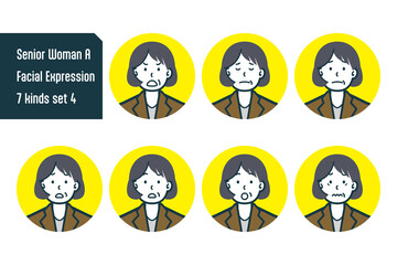 シニア女性のバストショット7点セットNo.8