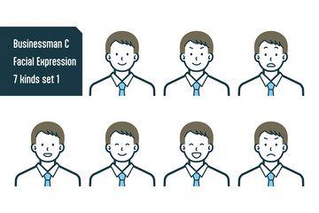 ビジネスマンのバストショット7点セットNo.1