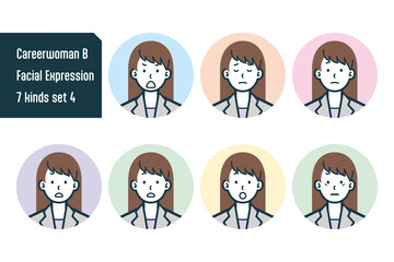 キャリアウーマンのバストショット7点セットNo.4