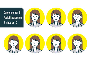 キャリアウーマンのバストショット7点セットNo.7