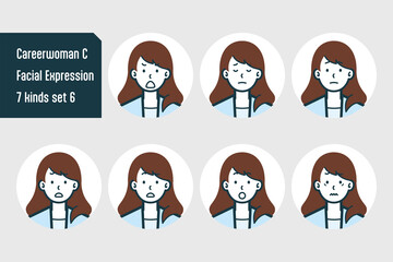 キャリアウーマンのバストショット7点セットNo.6