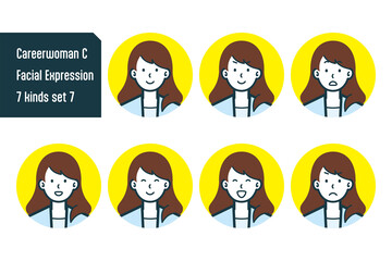 キャリアウーマンのバストショット7点セットNo.7