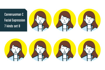 キャリアウーマンのバストショット7点セットNo.8