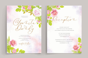 Obraz premium floral ornament wedding invitation card set