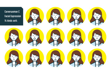 キャリアウーマンのバストショット14点セットNo.4