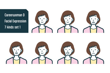 キャリアウーマンのバストショット7点セットNo.1