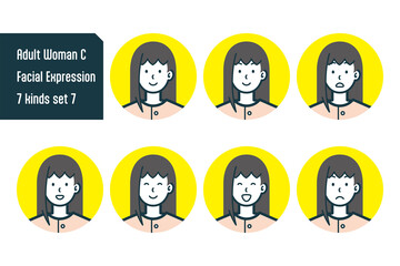 私服の女性のバストショット7点セットNo.7