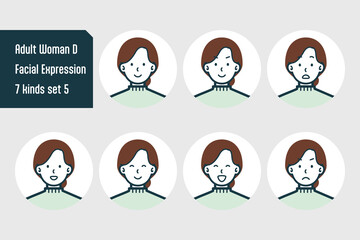 私服の女性のバストショット7点セットNo.5