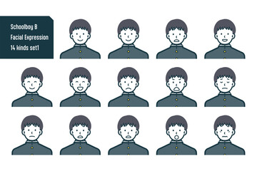 男子校生のバストショット14点セットNo.1