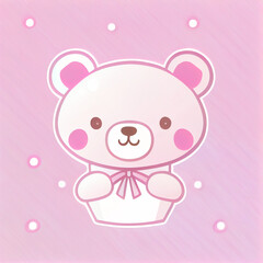 Pink teddy bear illustration