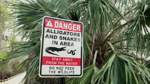 Danger Alligators and Snakes Sign 