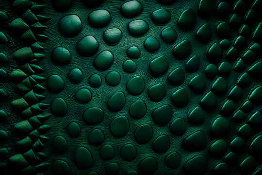 Green crocodile leather texture.  Generative AI.