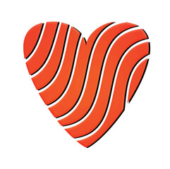 A vector illustration beautiful broken heart shape isolated on white background. Stylized and lovely shape of red heart. Elegant love sign. Template for a greeting card. Love icon. Tender banner,