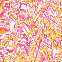 Abstract seamless pattern. Psychedelic background. Wavy fashion textile design. Colorful print for fabric.