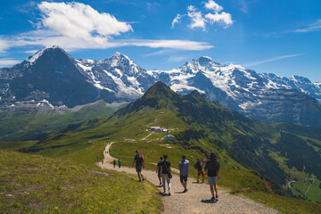 hiking in the mountains