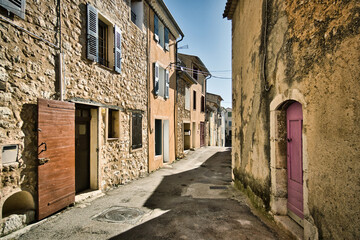 Fototapeta na wymiar Aiguines village (Gorges du Verdon) in the Provence-Alpes-Côte d'Azur region, France