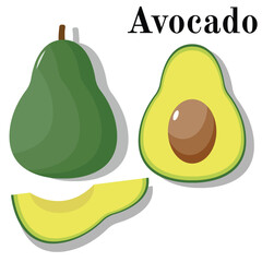illustrasion of avocado set