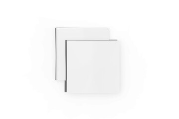 Flat Lay of Double Square Brochure Transparent Background