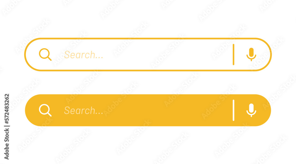 Fototapete Search Bar with suggestions for UI UX design and web site. Search Address and navigation bar icon. Collection of search form templates for websites. Search engine web browser window template.