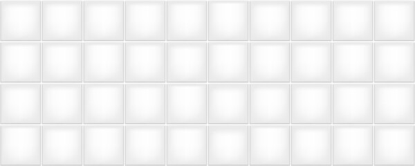 White square shiny ceramic wall and floor tiles background. Seamless pattern, square white ceramic tiles.
