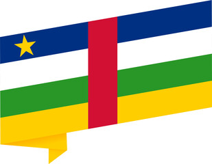 Central African Republic flag wave isolated on png or transparent background