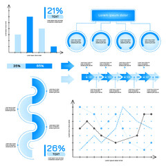 Infographic Elements. Abstract data visualization, marketing charts and graphs.