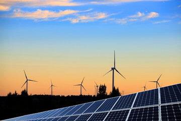Solar photovoltaic panels and wind turbines