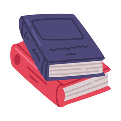 Two books. Science, hobby, library, book store, university, back to school concept cartoon vector illustration