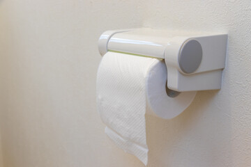 壁に備え付けられたトイレットペーパー