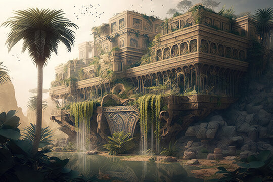 The Hanging Gardens of Babylon: Another wonder of the ancient world, the Hanging Gardens were a series of terraced gardens built in Babylon (present-day Iraq) around the 6th century BCE. Generative AI