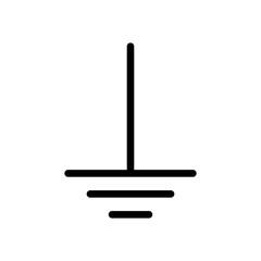 Protective earth ground symbol icon in electricity. vector illustration