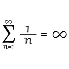 Summation of harmonic series formula in mathematics.