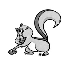 リス イラスト モノクロ