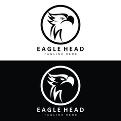 Eagle Head Logo Design, Flying Feather Animal Wings Vector, Product Brand Icon Illustration