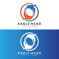 Eagle Head Logo Design, Flying Feather Animal Wings Vector, Product Brand Icon Illustration