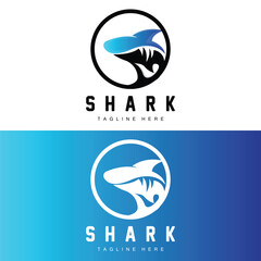 Shark Logo, Wild Fish Vector Illustration, Ocean Predator, Product Brand Design Icon