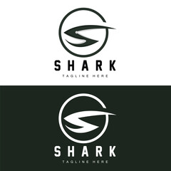 Shark Logo, Wild Fish Vector Illustration, Ocean Predator, Product Brand Design Icon