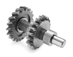 New mechanical transmission gear isolated on white