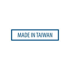 Made in Taiwan stamp icon vector logo design template