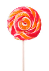 Stick with colorful lollipop swirl isolated on white